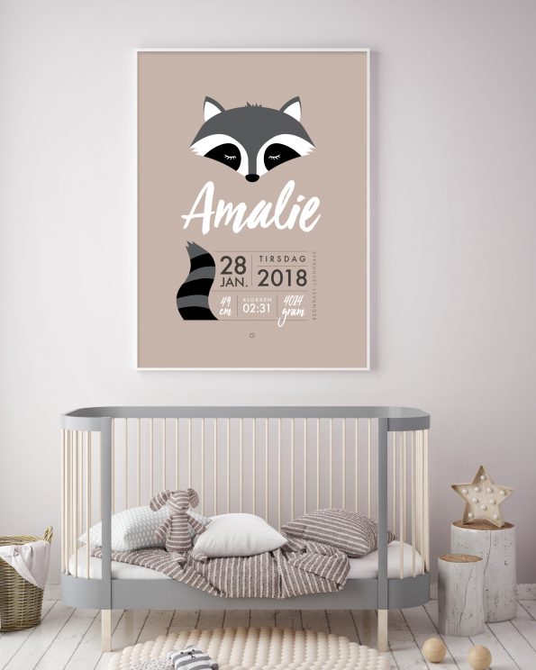 Minimals Raccoon - Soft pink