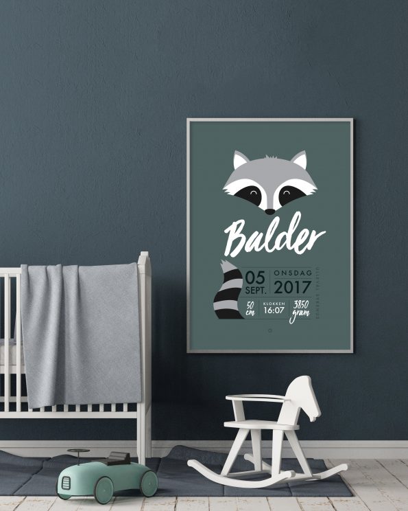 Minimals Raccoon - Dark Green