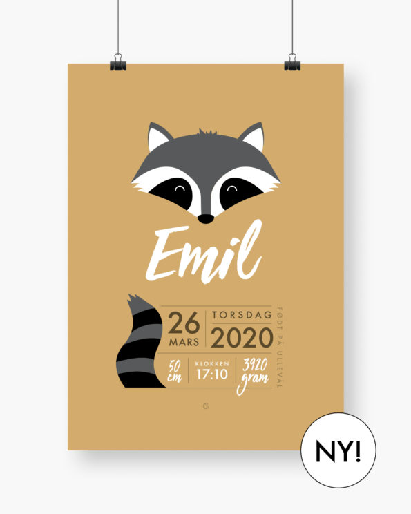 Minimals Raccoon - Mustard
